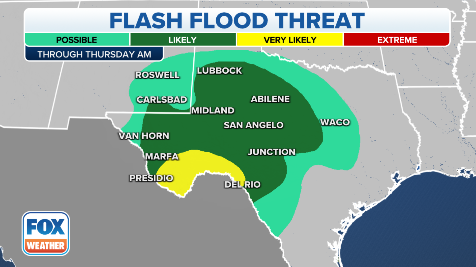 Flash flooding possible as tropical rains soak southwestern texas fox